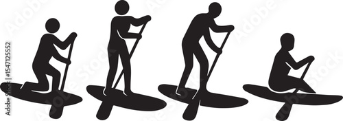 Paddleboarding Vector Illustration | Water Sport, Outdoor Adventure Concept