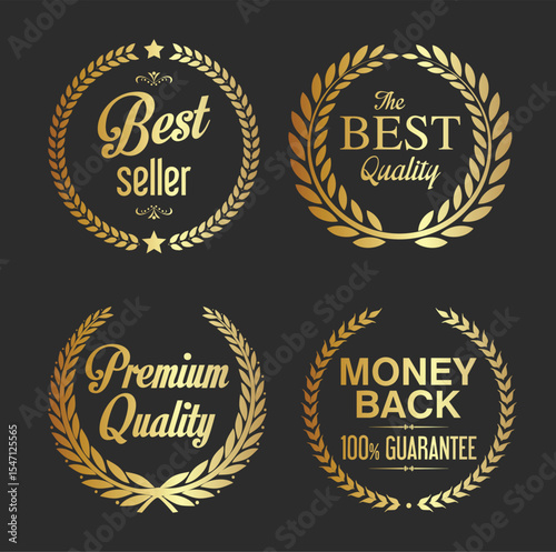 Vector illustration icon luxury badge set on dark background