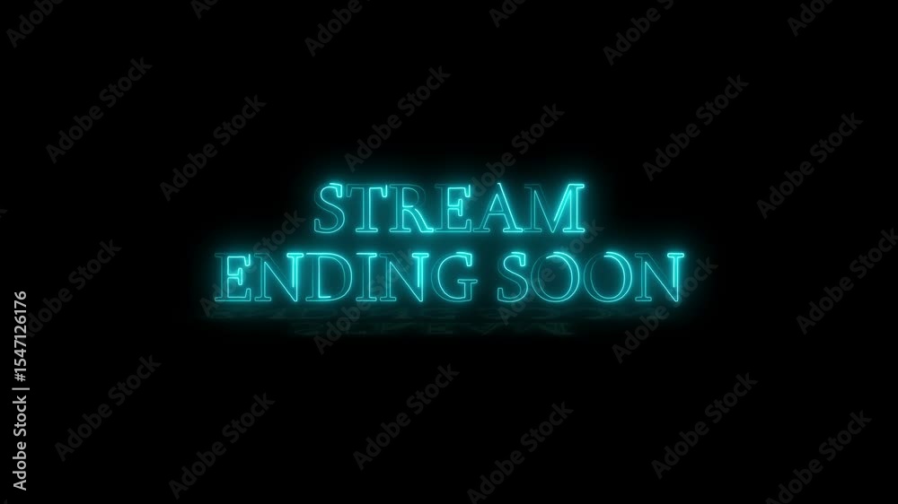 Energy seamless text stream ending, neon line animation on a black background.