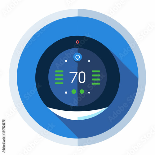 Smart Thermostat Icon Design for Home Automation System Branding and User Interface Applications