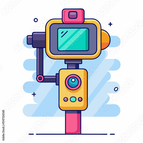 Action Camera Design Element Perfect for Branding Projects Logos and Websites Featuring a Stylish Colorful Gadget