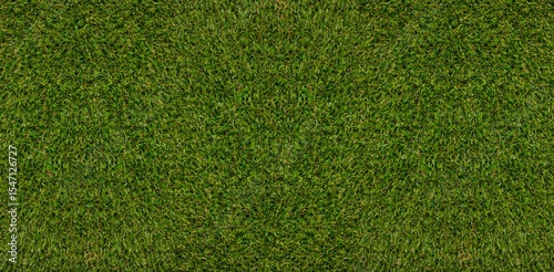 Continuous carpet of green grass blades is covering flat area in flat design, showing even texture