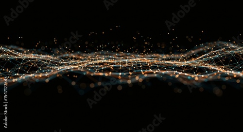 conceptual image of data flow and digital transformation