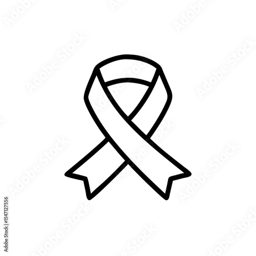 Outline Awareness Ribbon Charity Social Welfare Symbol Icon vector