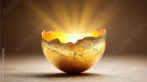 Liberation Gathering Loyalty Style. Cracked egg shell emitting light rays from within.