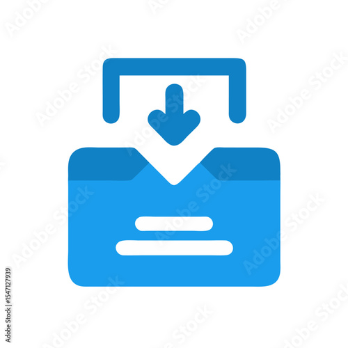 Blue Donation Box Icon Download Arrow Social Welfare Charity vector