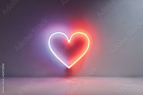Neon Heart Love Sign in a Modern Studio
