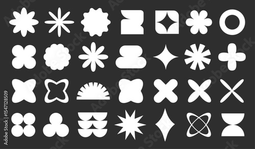 Collection of Abstract and Geometric Silhouette Shapes