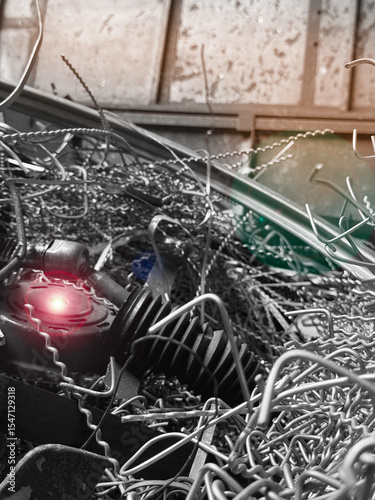 Steel scrap from used in junk,prepare for recycle.