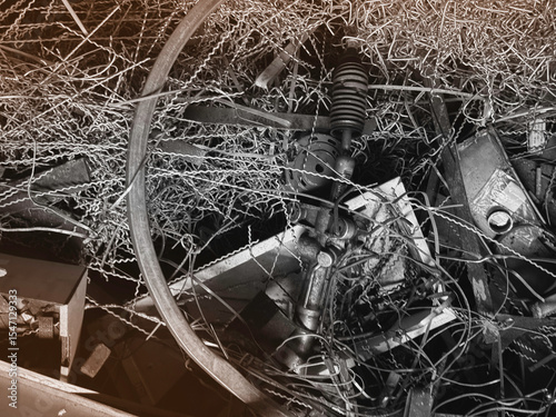 Steel scrap from used in junk,prepare for recycle.