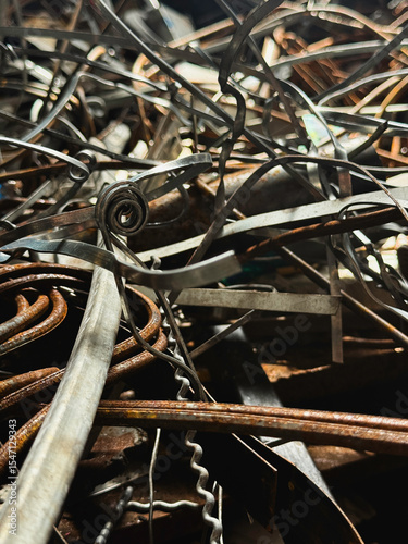 Steel scrap from used in junk,prepare for recycle.