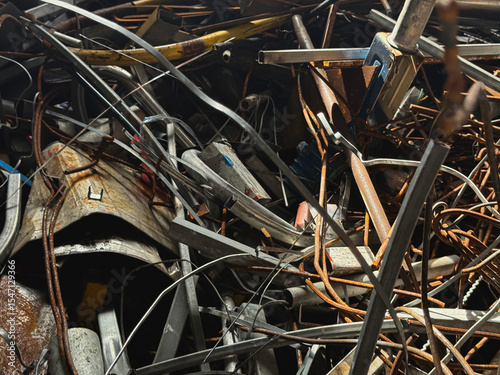 Steel scrap from used in junk,prepare for recycle.
