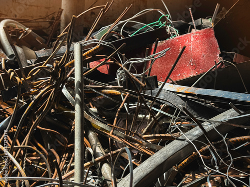 Steel scrap from used in junk,prepare for recycle.