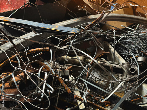 Steel scrap from used in junk,prepare for recycle.