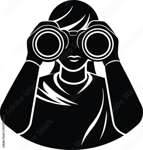  woman with binoculars