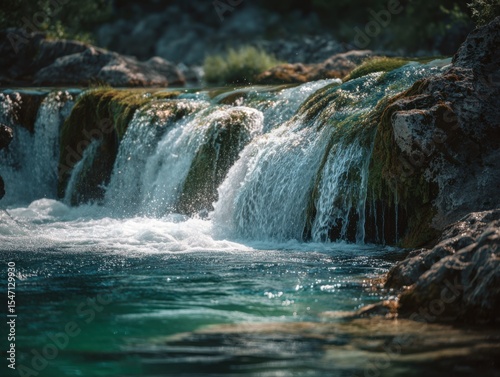 A Colorful And Captivating Waterfall That Cascades