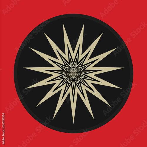 Psychedelic illusion star eye design element vector
