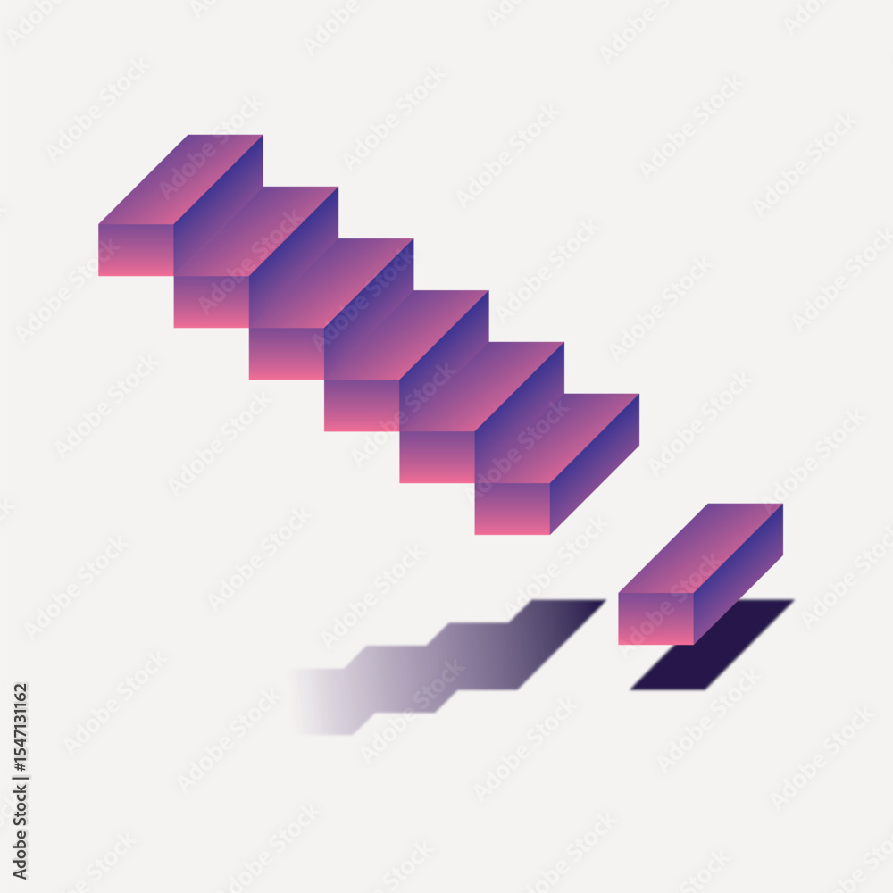 Fototapeta premium Abstract geometric floating stairs illusion vector