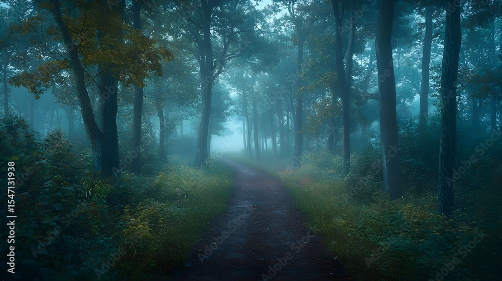 Obraz premium Forest, Path, Trees, Misty Forest Path