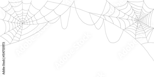 Creepy vector spiderweb corners black cobweb silhouette design elements for Halloween