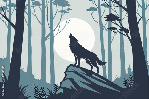 Wilderness Anthem: Wolf Howling at Full Moon