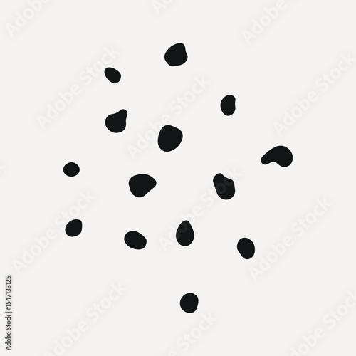 Minimalist black abstract dots on a light, element vector