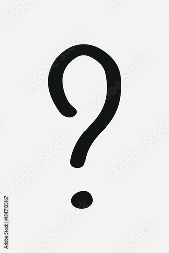 Minimalist black question mark on a light, element vector