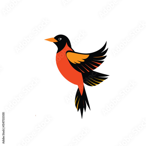 colorful bird vector art illustration