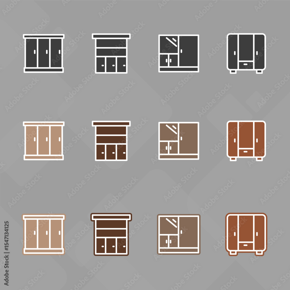 Furniture icons set,Collection of sofa, armchair, wardrobe, bedroom table, interior, Chair and Sofa of front view line icon Furniture icons set,Collection of sofa, armchair, wardrobe, bedroom table, interior, Chair and Sofa of front view line icon