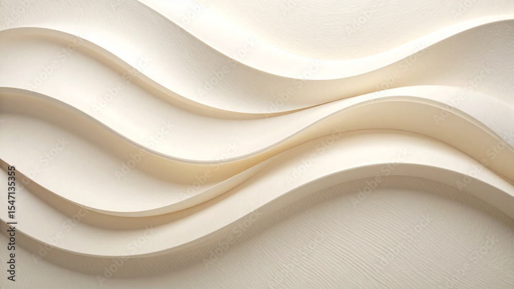 Obraz premium Subtle Grainy Cream Paper Texture with Soft Organic Undulating Shapes – Minimal Abstract Background