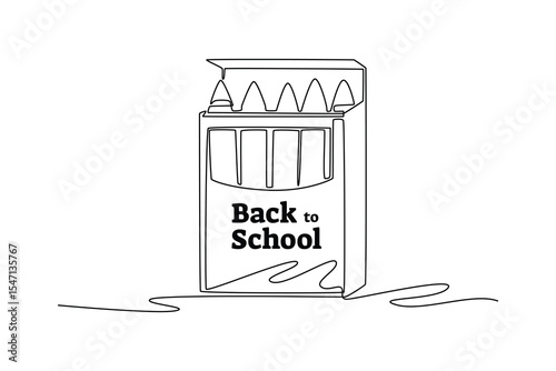 Back to school concept. Single line draw design. Vector graphic illustration