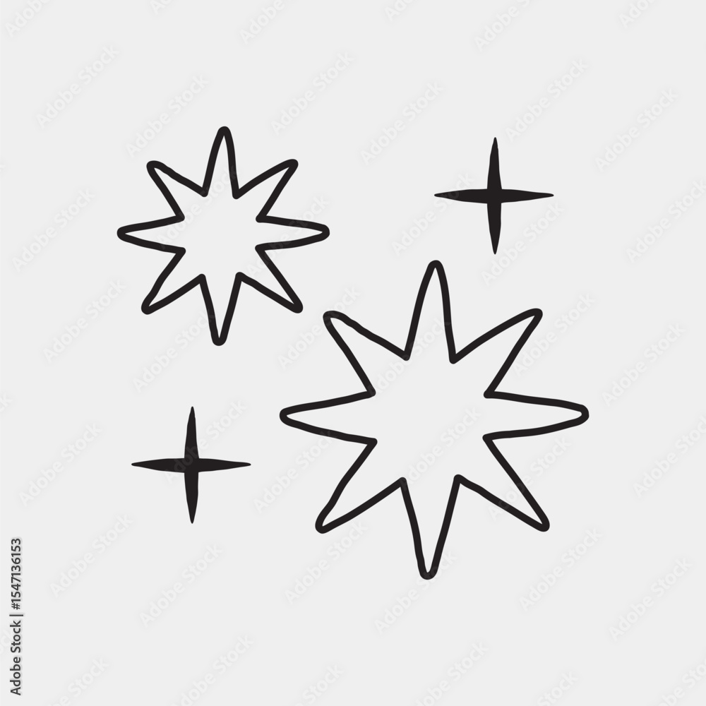 Obraz premium Minimalist star sparkle illustration vector
