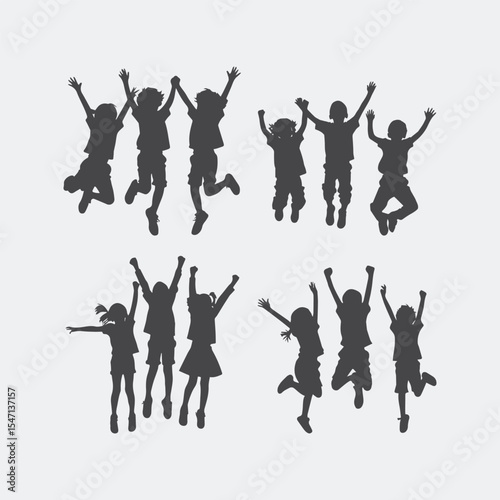 jumping people vector