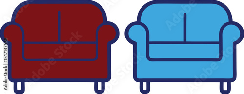 Sofa line and solid icon, Furniture concept, couch sign on transparent background, divan for the living room