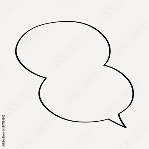 Blank speech bubble outline illustration.