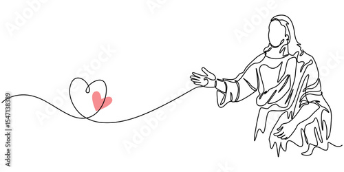 Jesus reaching out and giving love, Christianity Cross Praying Religion Symbol, Jesus Crucifixion, Christianity Statue Virgin Marie Ink, Black vector image of the Crucifixion of Christ on white