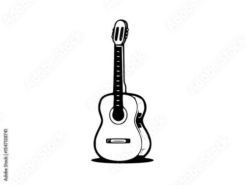 Acoustic guitar isolated on white background
