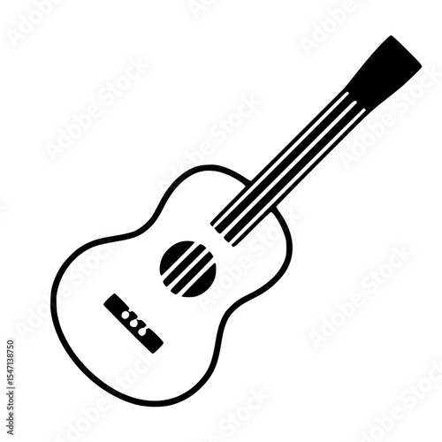 Acoustic guitar isolated on white background
