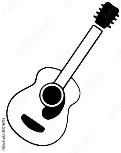 Acoustic guitar isolated on white background