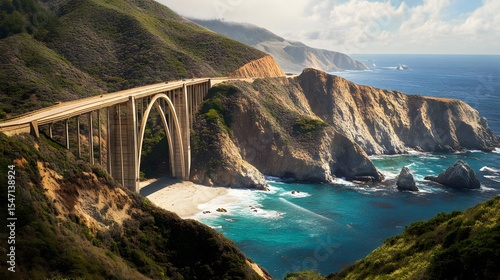 Bixby bridge, Pacific coast highway, Highway 1, Bixby Bridge on the Pacific Coast Highway, California