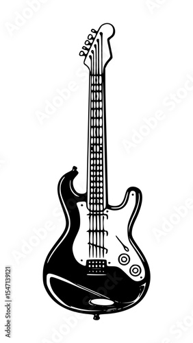 Electric guitar isolated on white background