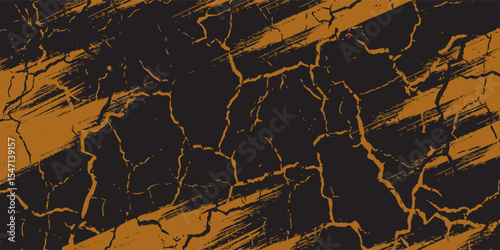 orange black brush Car sticker wrap pattern banner abstract sporty lines black orange color combination grunge. vector