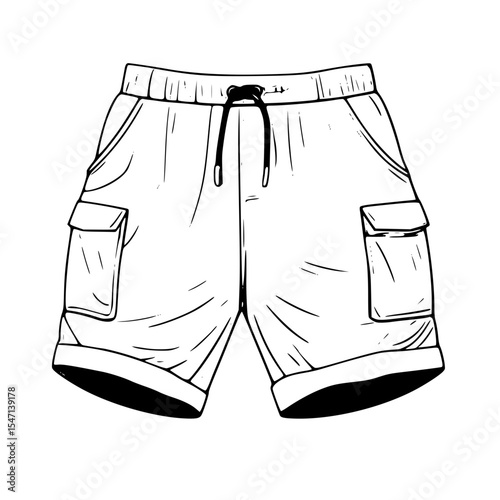 Cargo shorts isolated on white background