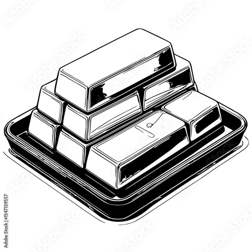 Stack of gold bars isolated on white background