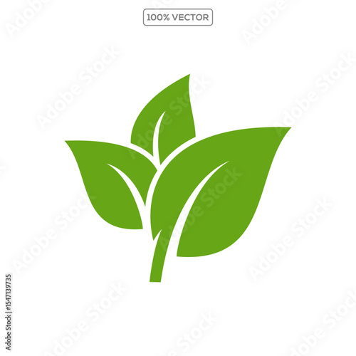 Green leaf ecology nature element vector icon, Leaf Icon, green leaf element vector