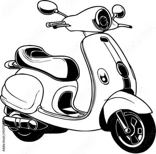 Vintage scooter isolated on white background