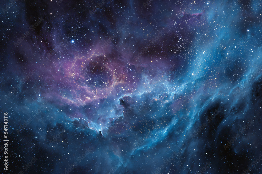 Obraz premium a very large blue and purple nebula with stars