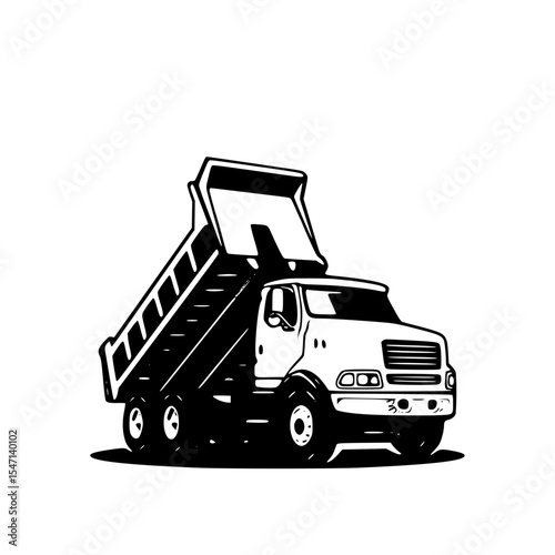 Dump truck isolated on white background