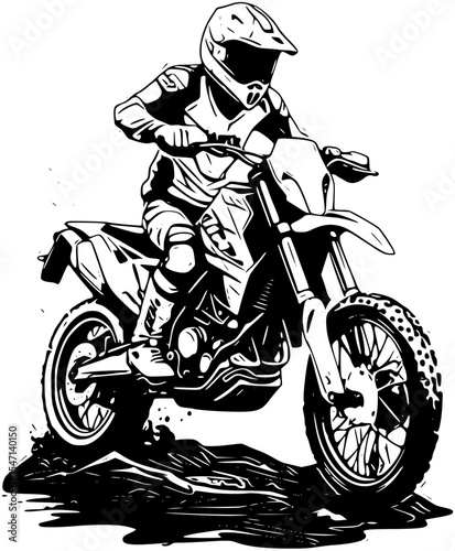 Motocross rider in action