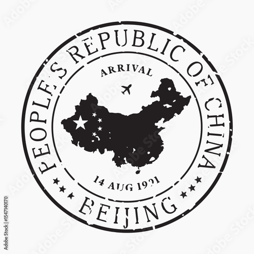China travel stamp design, element vector